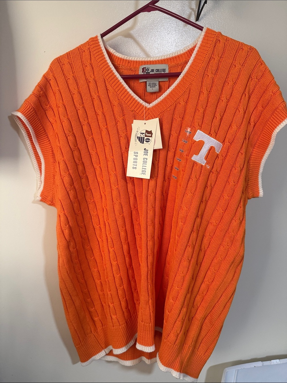 Vintage University Of Tennessee Orange Vols Sweater Vest L